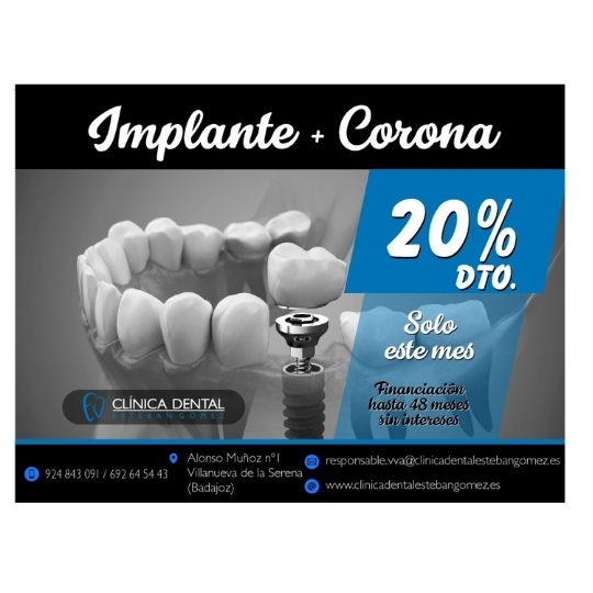 Clínica Dental Esteban Gómez-20% dto en Implante + Corona